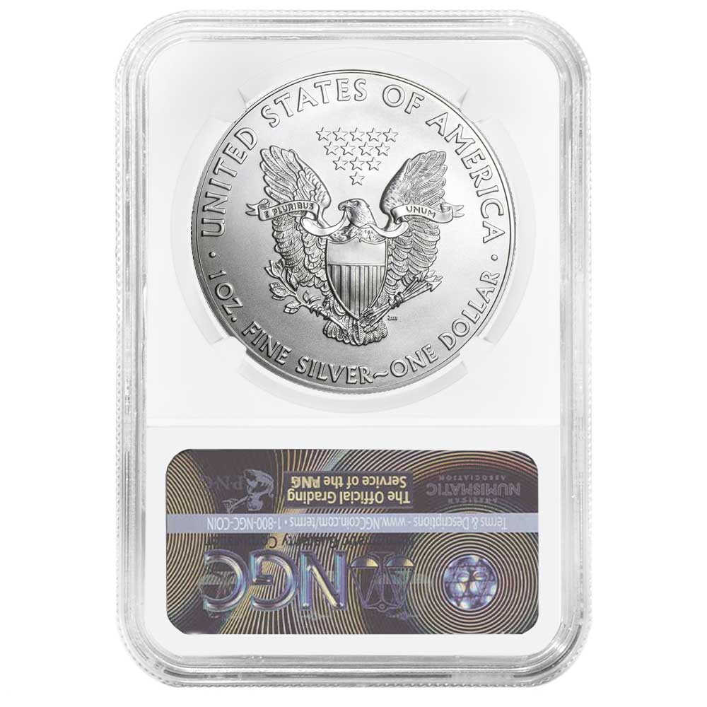2014 $1 1-oz American Silver Eagle NGC MS70 Brown Label