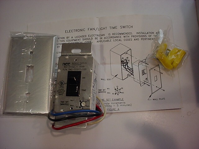 new in box CNN TNC-T1517-120  500 Watt Timer Fan & Light Switch FREE SHIP