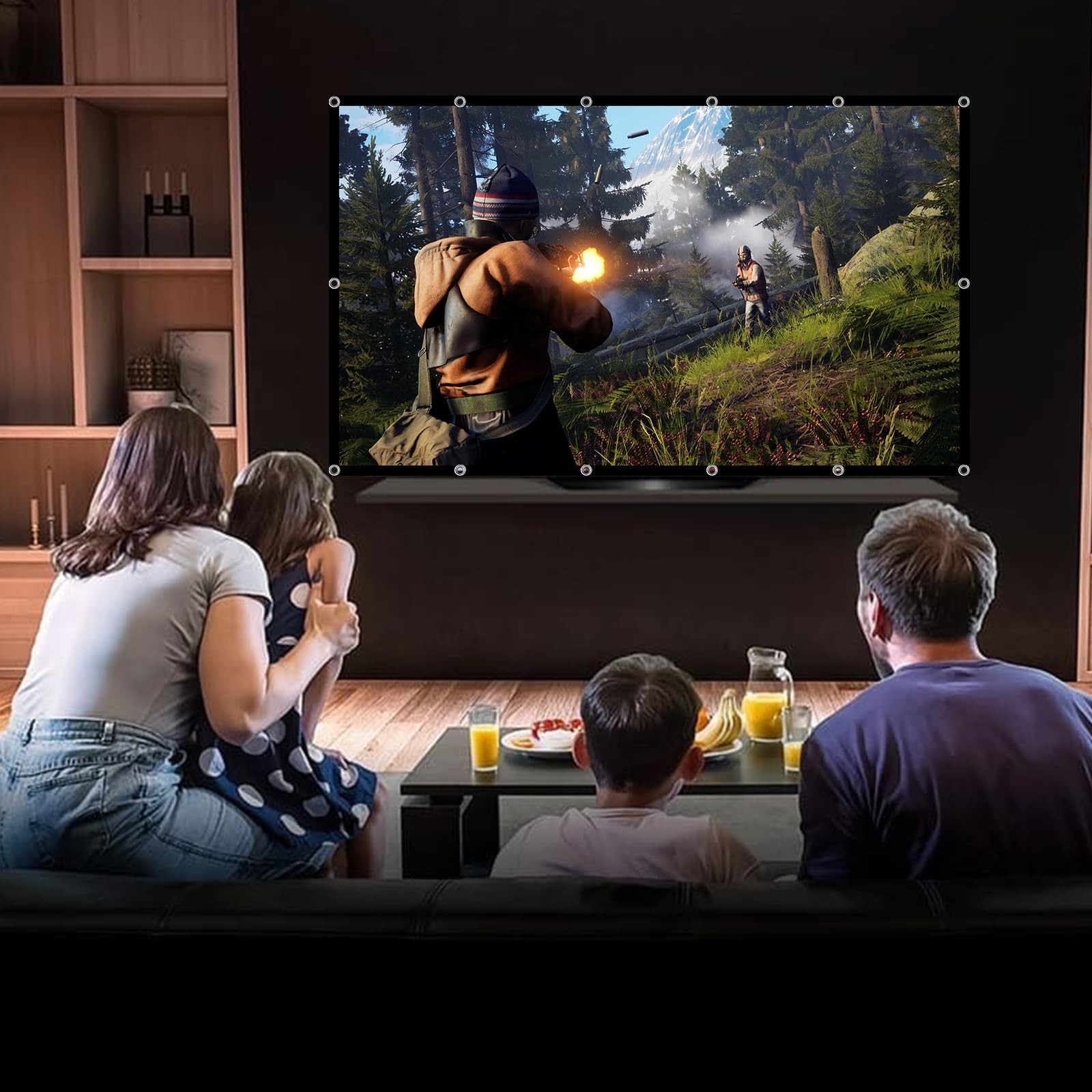 Projector Screen 100 inch Projection Screen Indoor Outdoor Washable