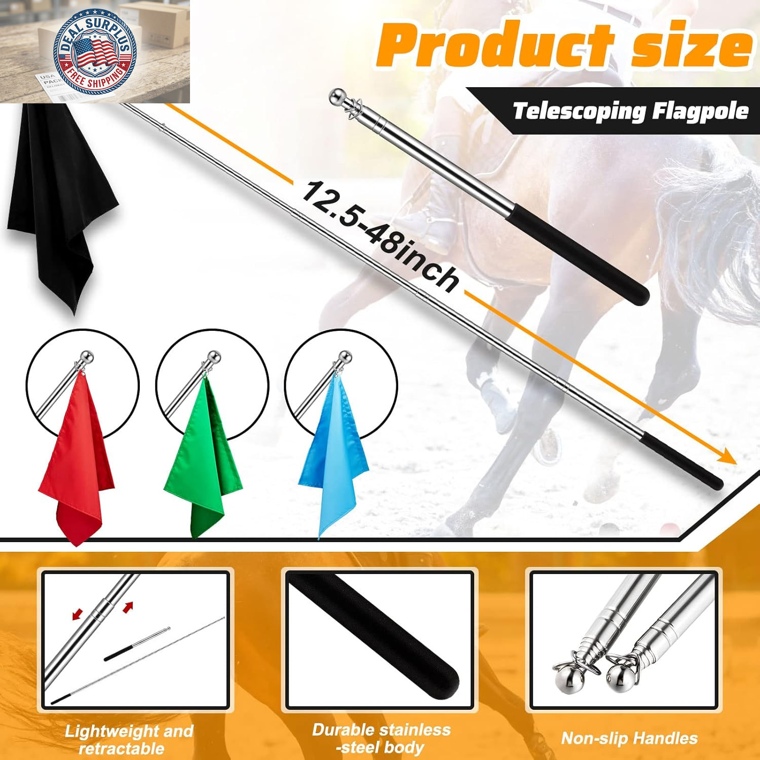 Equestrian Training Flag 4 Pieces Equestrian Training Equipment Nylon Flag with