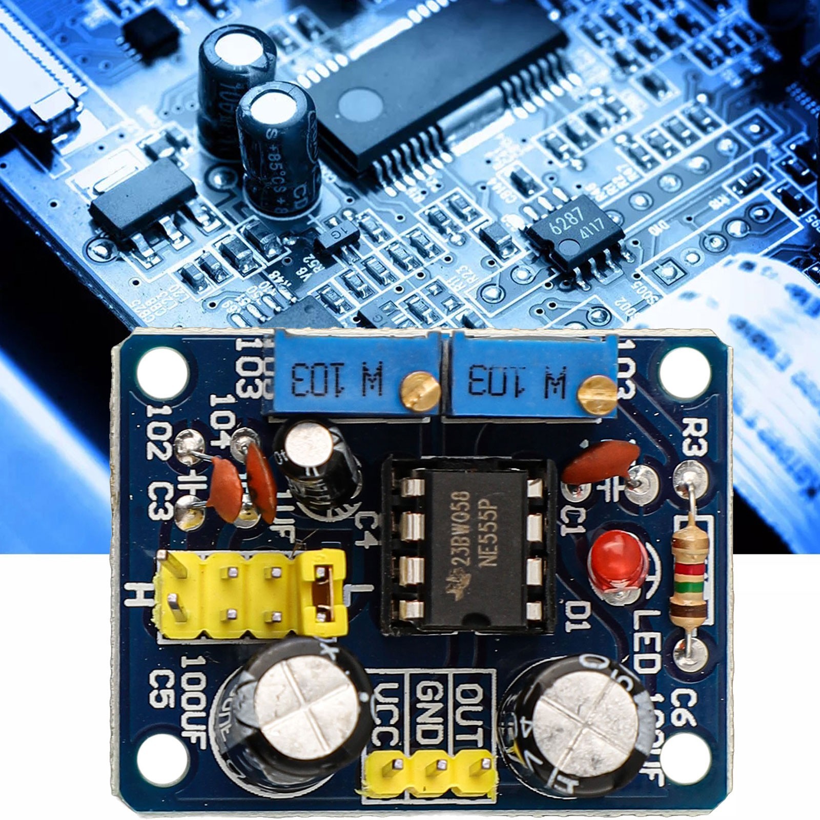 NE555 Pulse Frequency Generator Board LED Indication Continuous Output Range