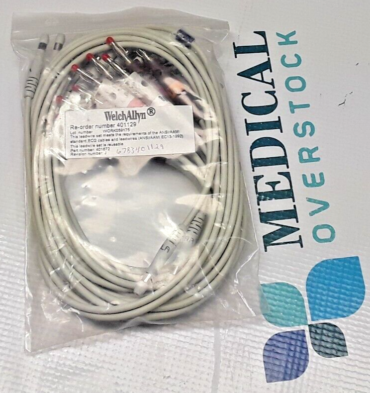 401129 - WELCH ALLYN EC13-1992 - 10-LEAD REPLACEABLE SET VISI - NEW