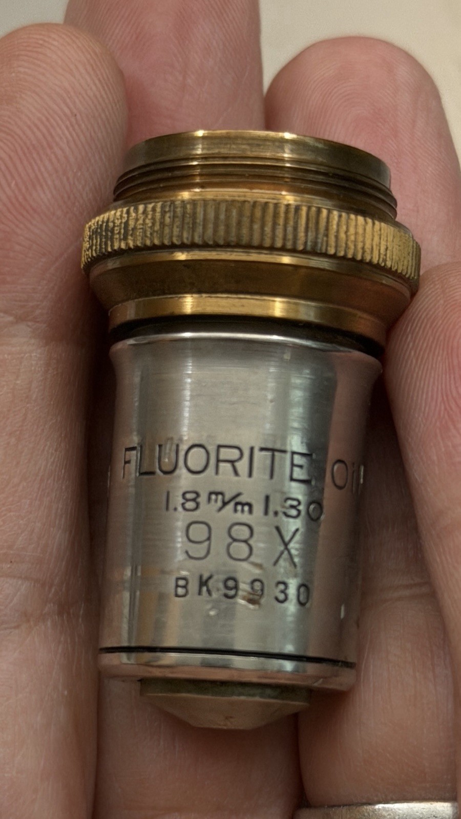 Bausch & Lomb Microscope Fluorite Oil  Objective 98X  1.30NA Microscope Part