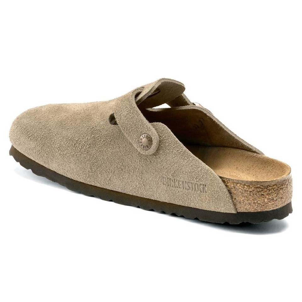 Birkenstock Unisex Boston Suede Soft Footbed Slip-Ons Clog-Taupe