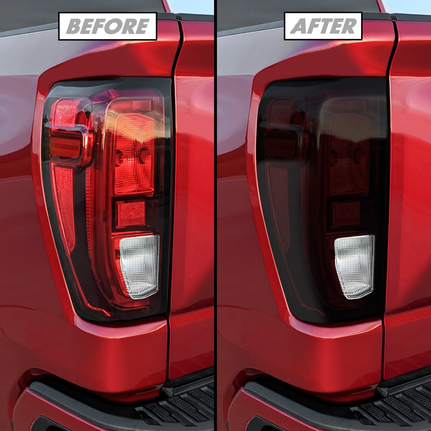 FOR 19-24 GMC Sierra 1500 Tail Light Cutout (Non LED) SMOKE Precut Vinyl Tint