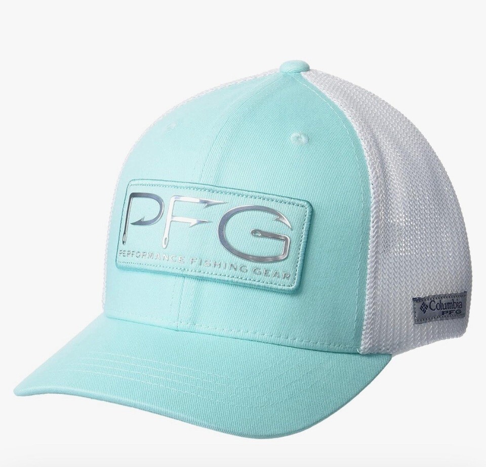 Columbia PFG Hook Mesh Ball Cap YOUTH / SMALL ADULT Gulf Stream & White