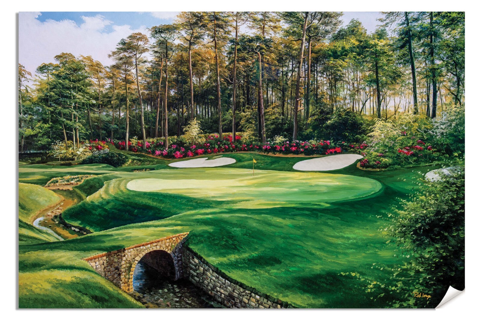 Augusta National Golf Hole 13 Azalea PGA Ri1 Oil Painting Wall Art Canvas Print