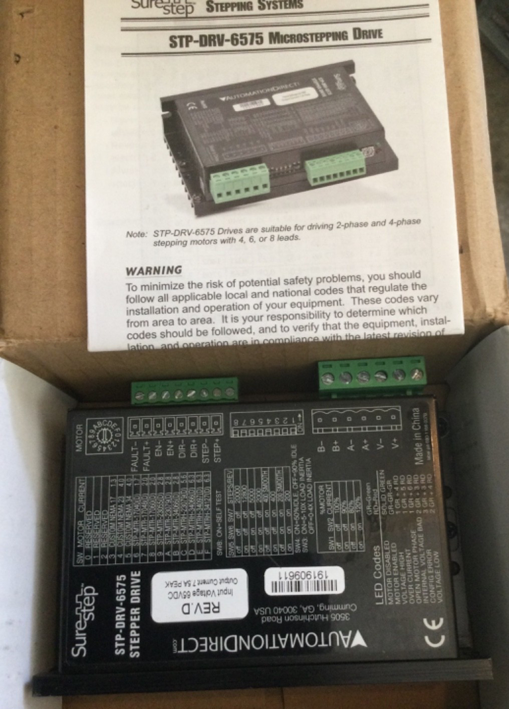 AutomationDirect SureStep STP-DRV-6575 Stepper Motor Drive