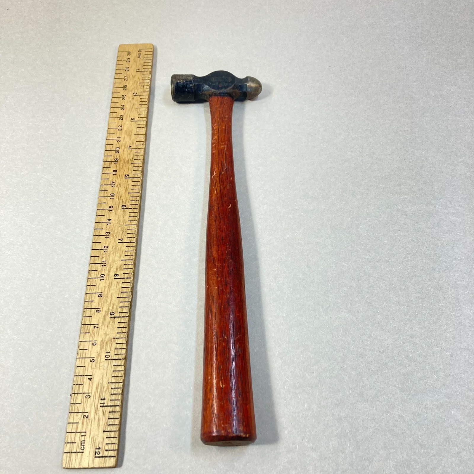 Vintage Plumb Hammer Ball Pein Small Head 4oz. 10 1/2" Original Wood Handle USA
