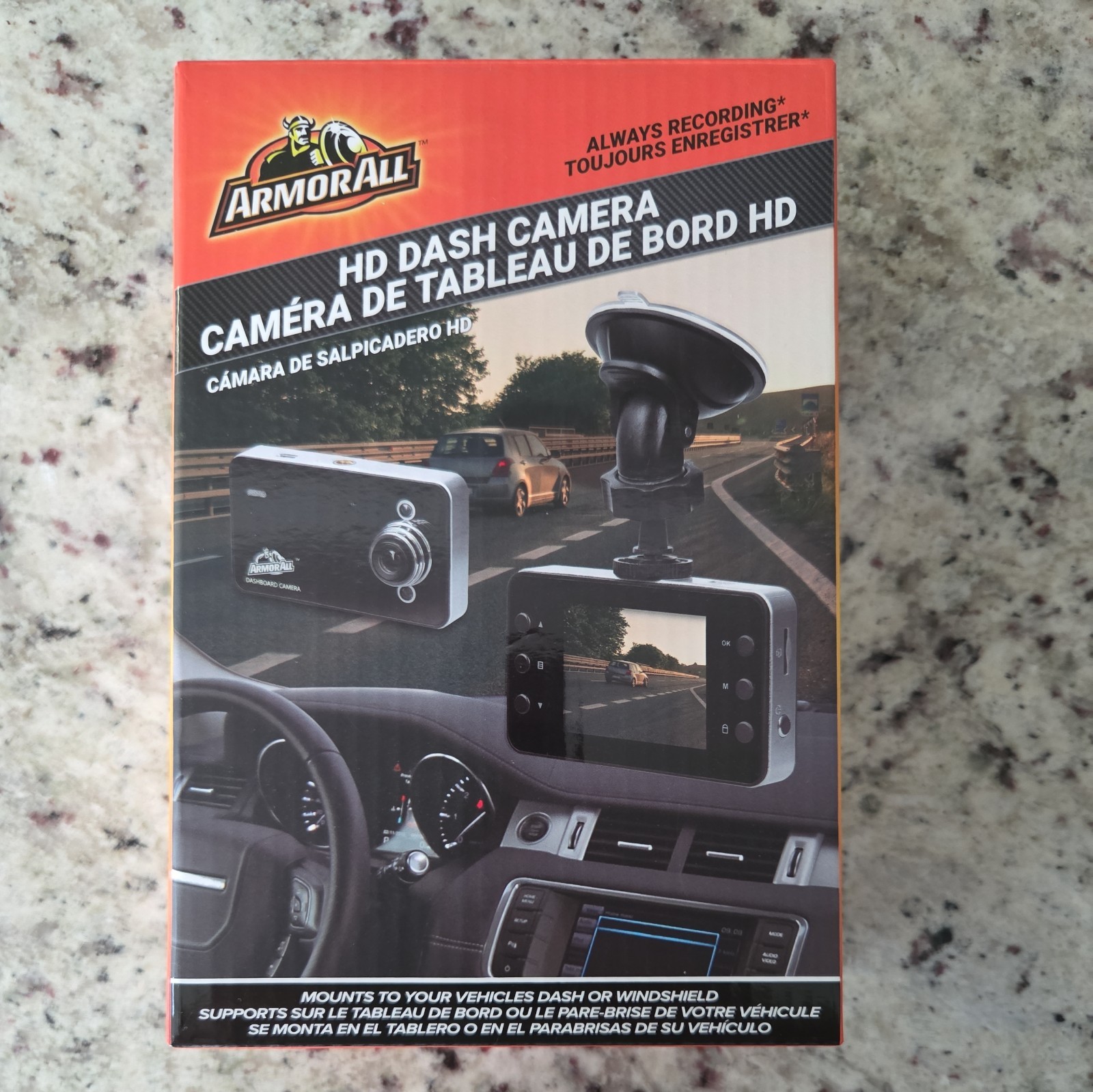 Dash Cam Windshield LCD HD Camera Night Vision LED Motion Detection By Armor All