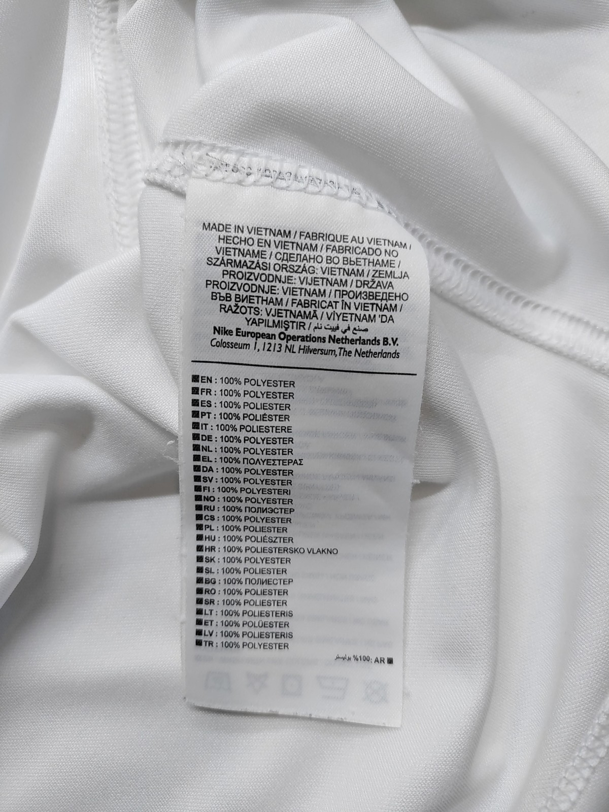 Nike Men's Polo M White 100% Polyester Collared Basic