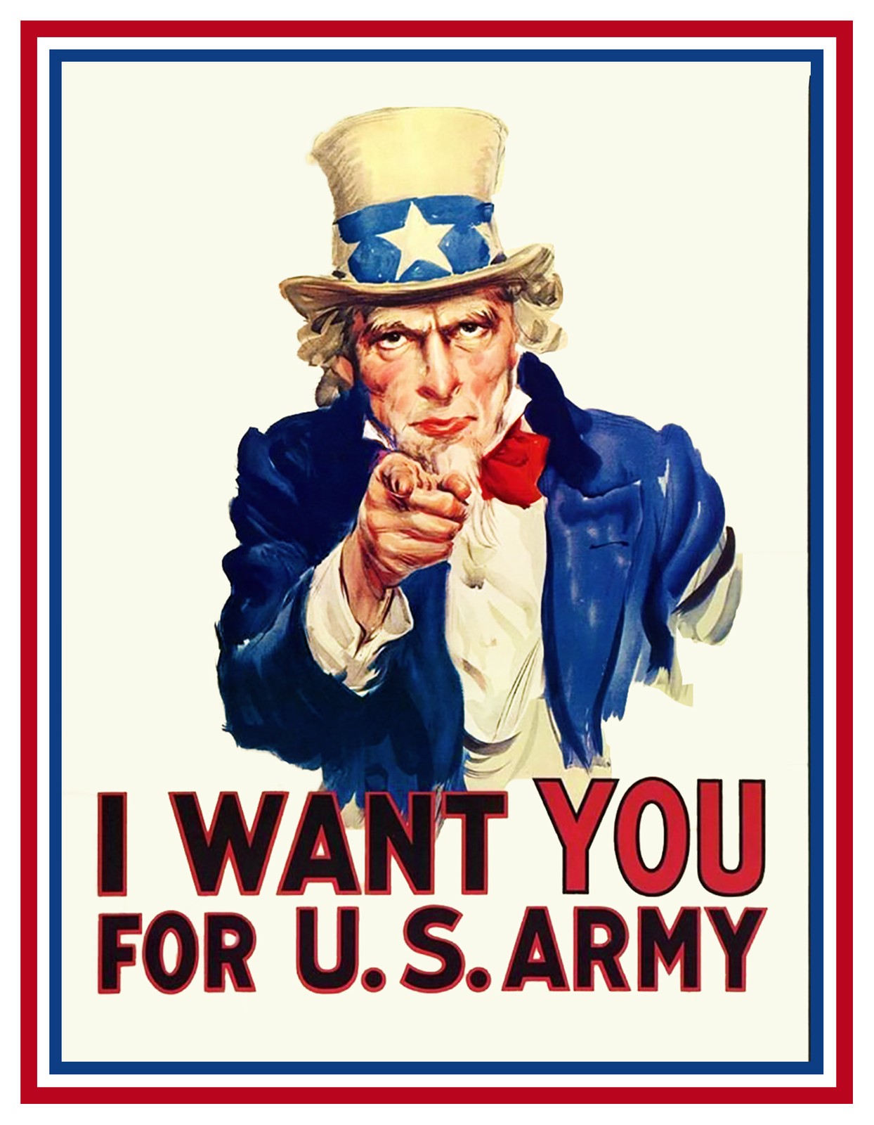 US Army Recruiting Poster Uncle Sam Wants You! Counted Cross Stitch Pattern