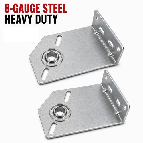 Garage Door Center Bearing Bracket 1" ID 4 3/8″ Shaft Offset 8ga Steel (2pcs)