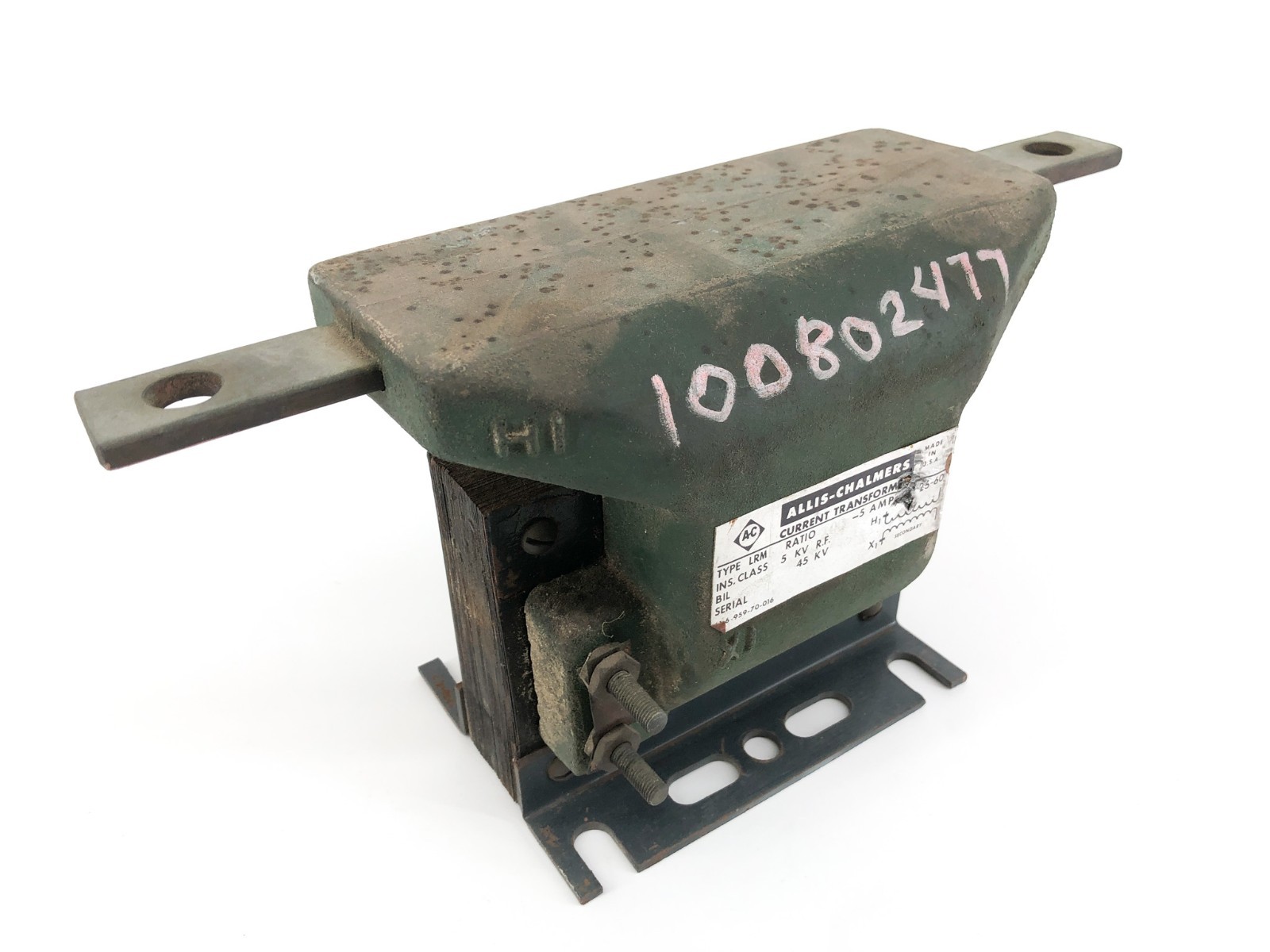 Allis-Chalmers Type LRM Current Transformer 100:5 Amp CY. 25-60