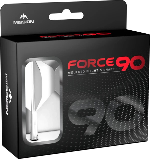 WHITE MEDIUM NO2 MISSION FORCE 90 1 PIECE MOLDED SHAFT & FLIGHT SYSTEM