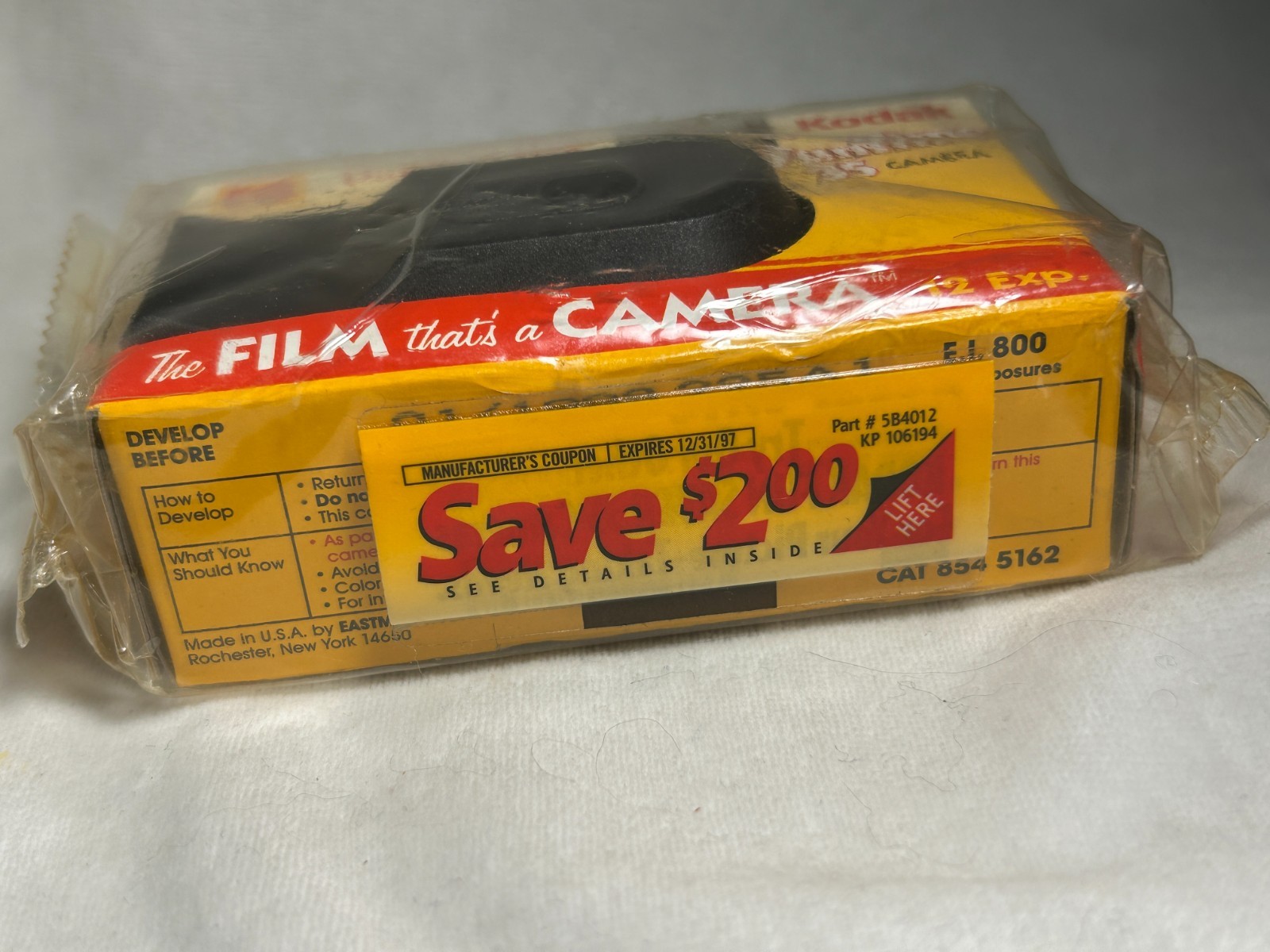 1995 New Sealed Kodak FunTime 35 Disposable Camera