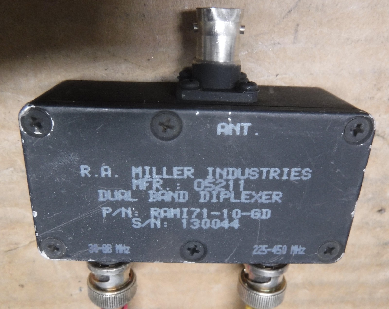 R.A. MILLER INDUSTRIES DUAL BAND DIPLEXER RAMI71-10-GD   FREE SHIPPING