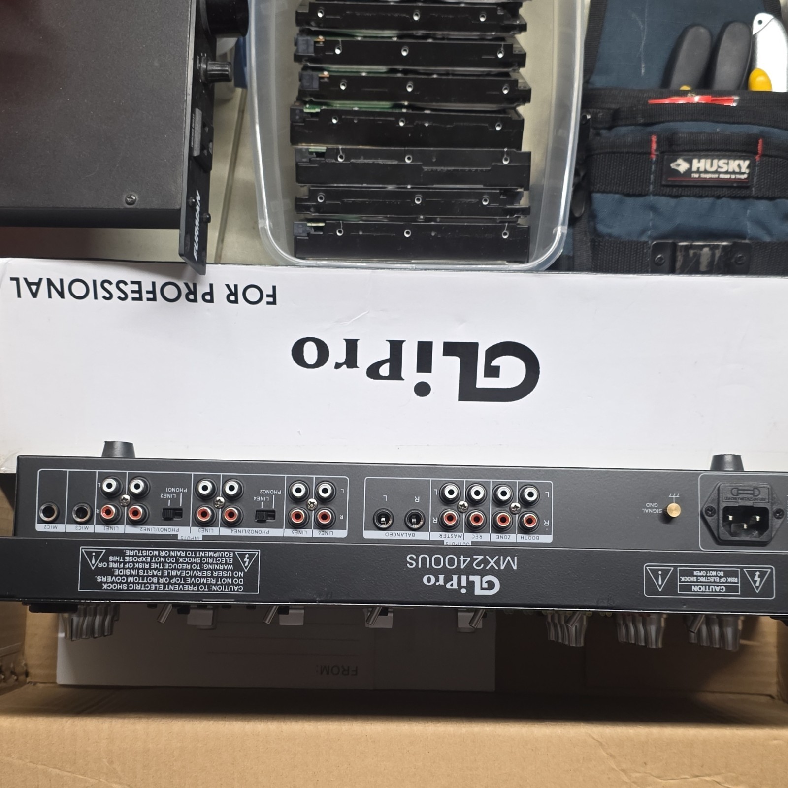GLiPro MX2400US Rack-Mount DJ Mixer, 4-Channel, USB/SD, DSP Effects