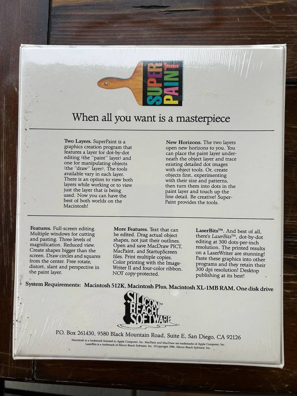 Super Paint Apple Macintosh silicon beach software. New factory sealed.