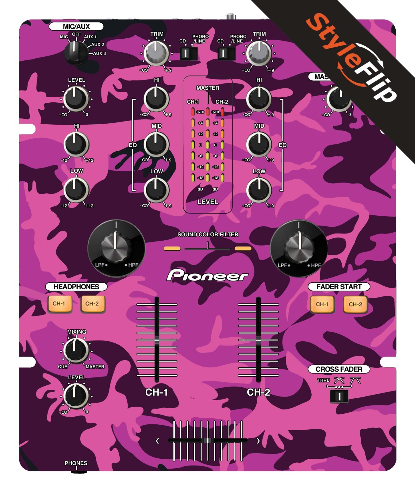Pioneer DJM-250 | Pink Camo | Protective Decal | StyleFlip Skins