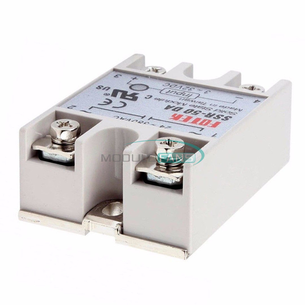 SSR-50DA 250V 50A Output Solid State Relay DC3V-32V Input 24-380VAC