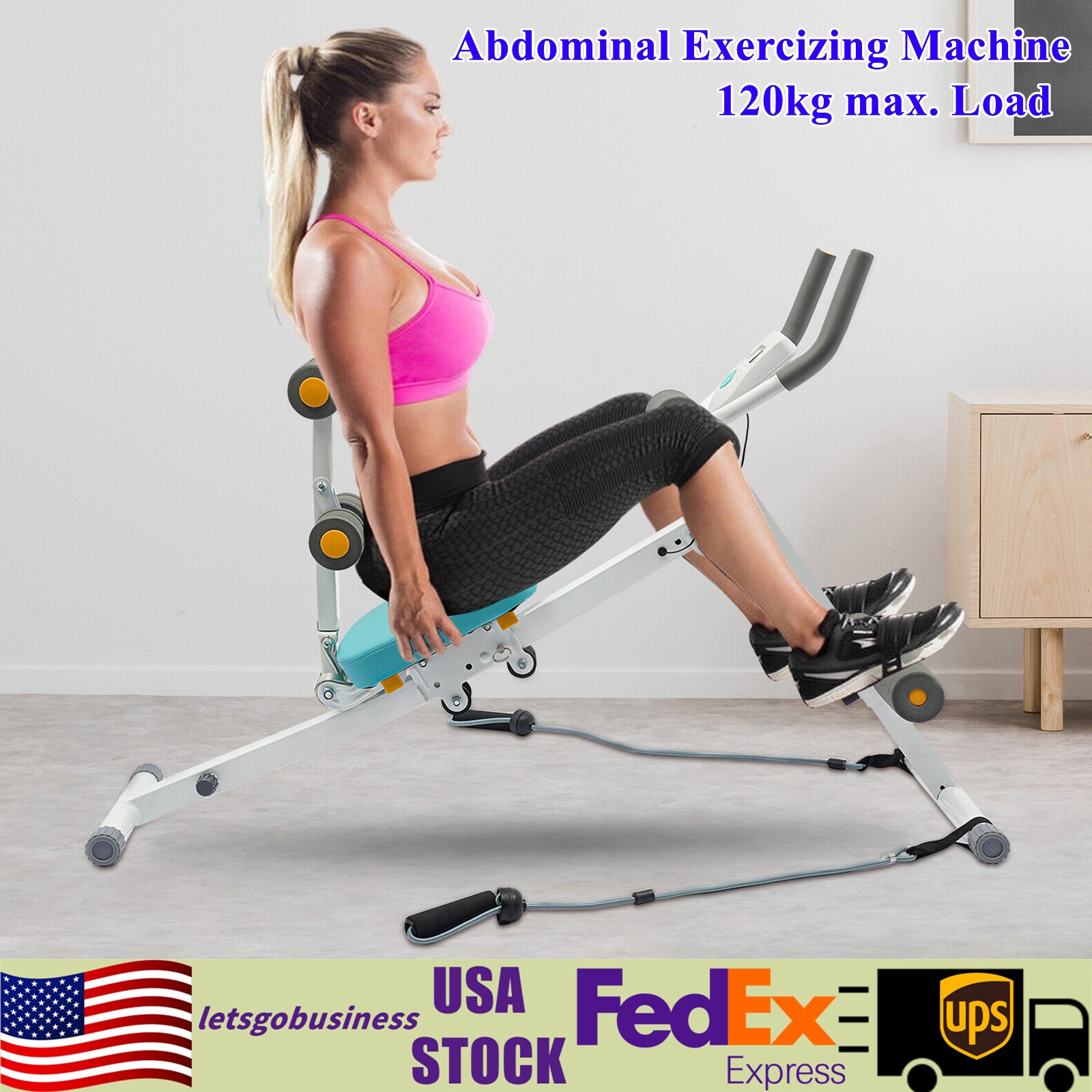 Multi-Workout Ab Machine Foldable Abdominal Cruncher Sit Up Bench Side Shaper