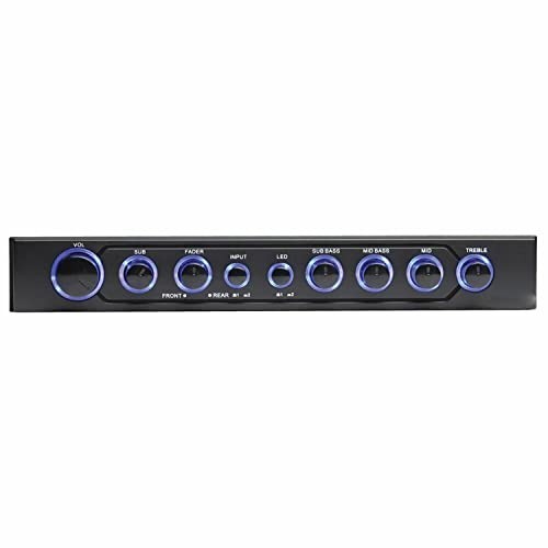 4-Band Audio Equalizer with Built-in 2-Way Crossover, 1/2 DIN, 9V, Active Crosso
