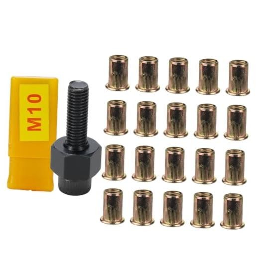 20pcs Rivet Nuts with Hand Rivnut Tool Set - Manual Rivnut Tool - Hand Nut M10