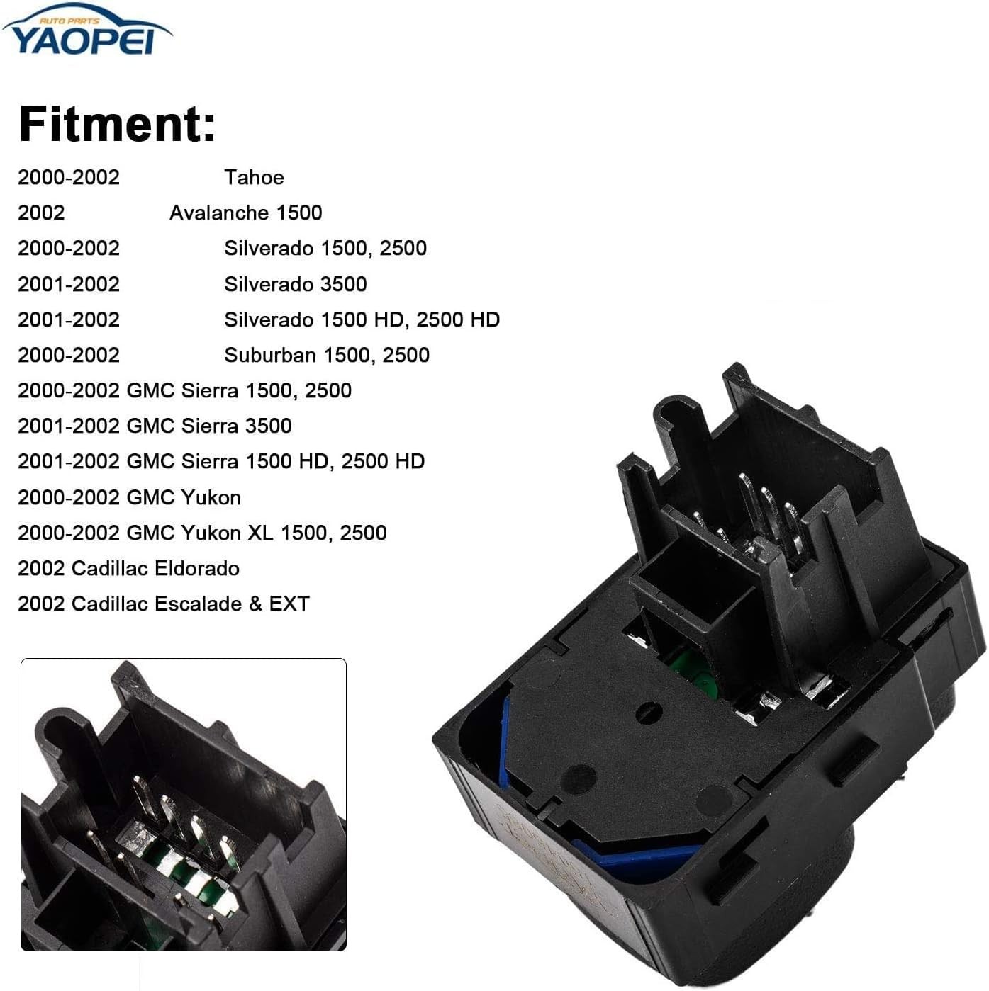 15045085 Power Mirror Control Switch Button Compatible with 2000-2002 Silverado