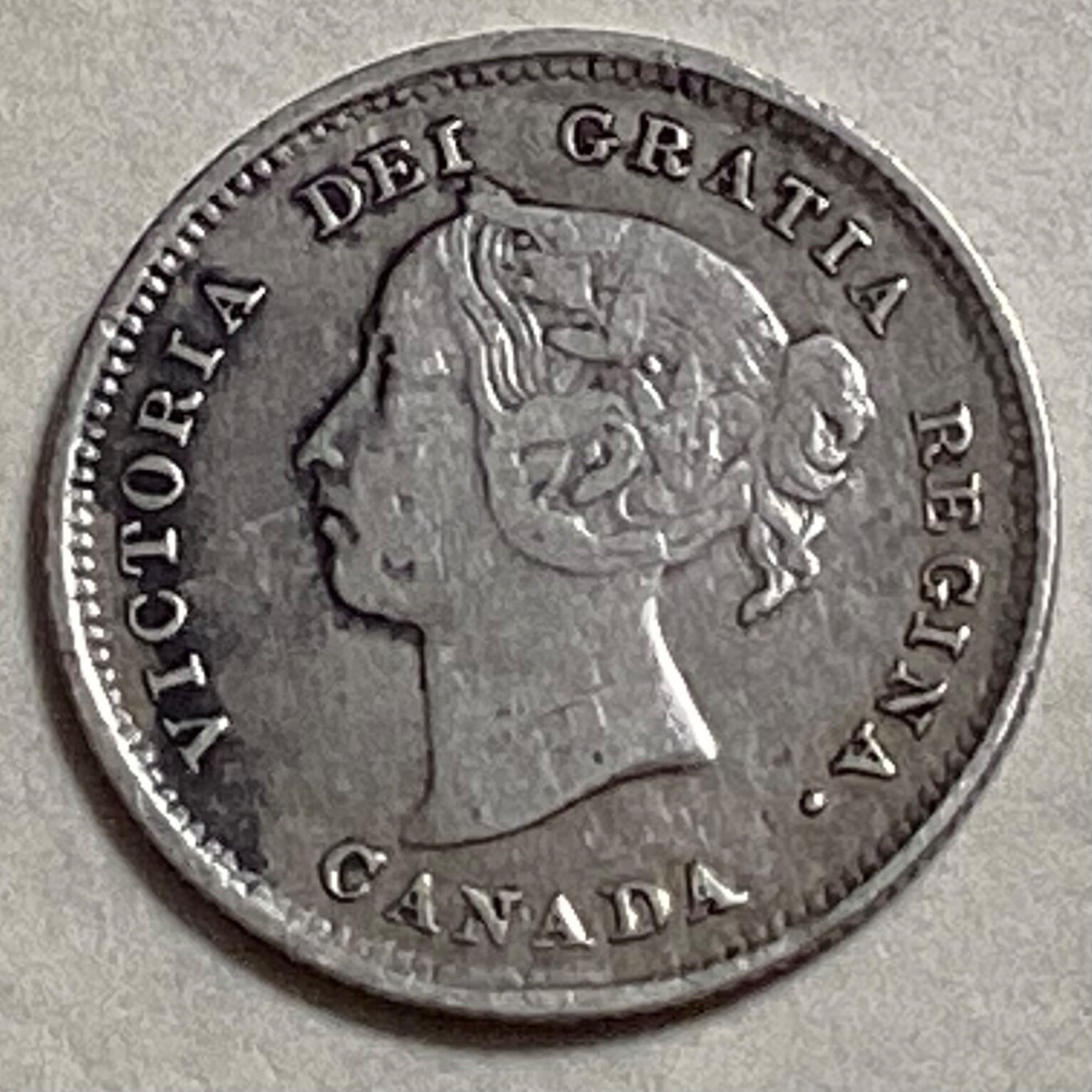 1886 Canada VIctoria Five 5 Cents - FREE US SHIPPING -