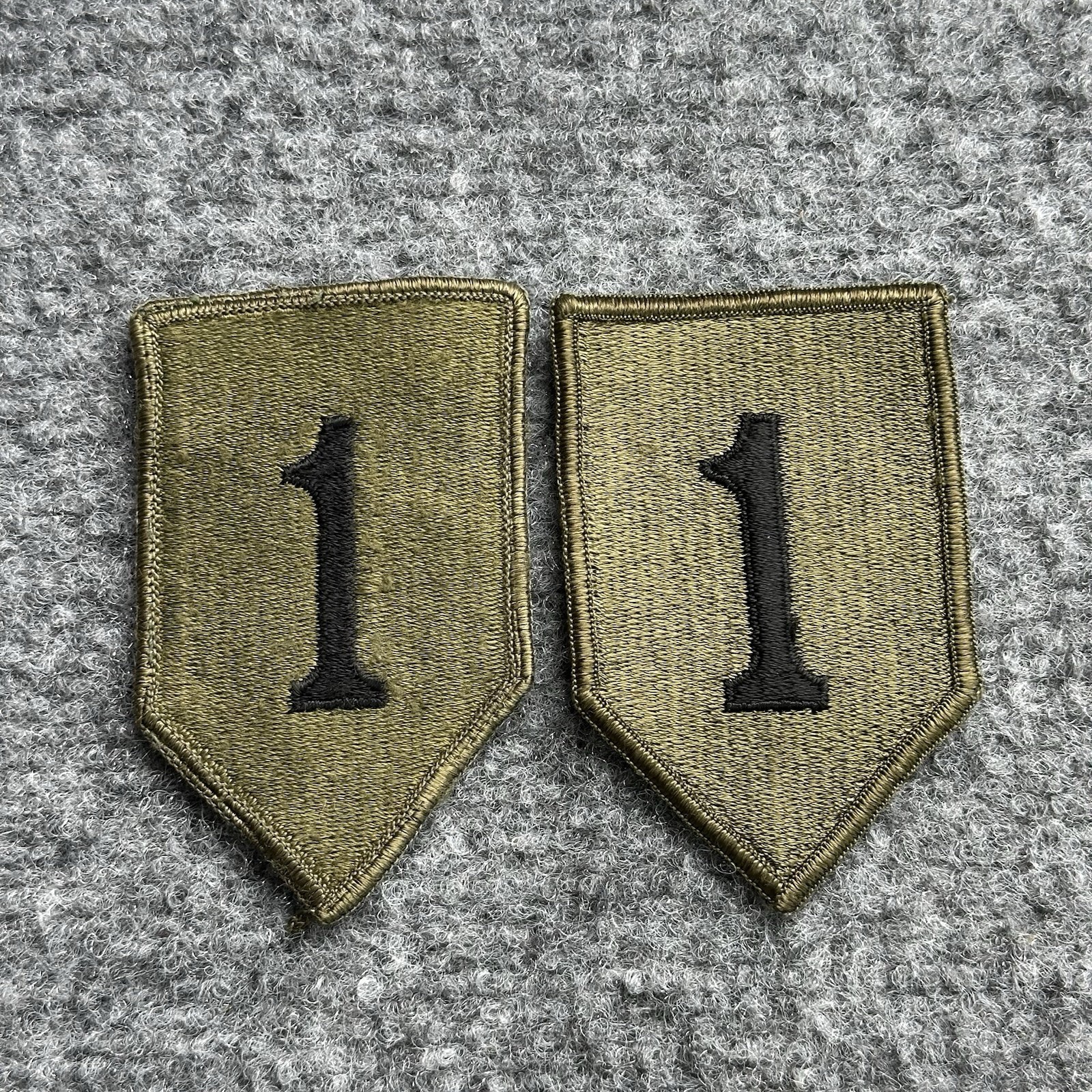 US Army 1st Infantry Division One (subdued) Military Vtg Orig. USGI - Pair - Lot