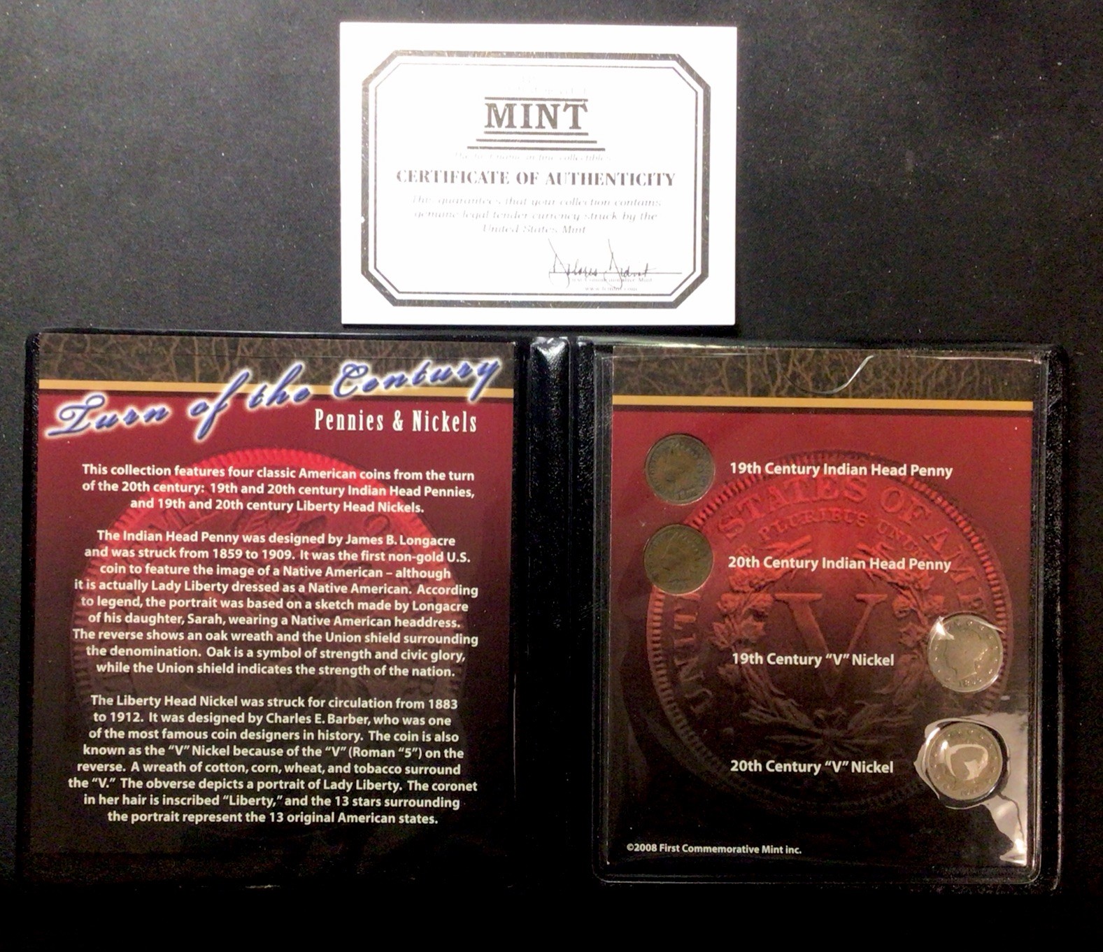 (2008) Turn Of The Century Pennies And Nickels! First Commerative Mint Set! ENN