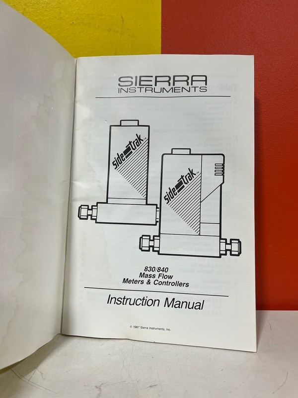 SIERRA INSTRUMENTS M-003110518a 830/840 Mass Flow Meters & Controllers