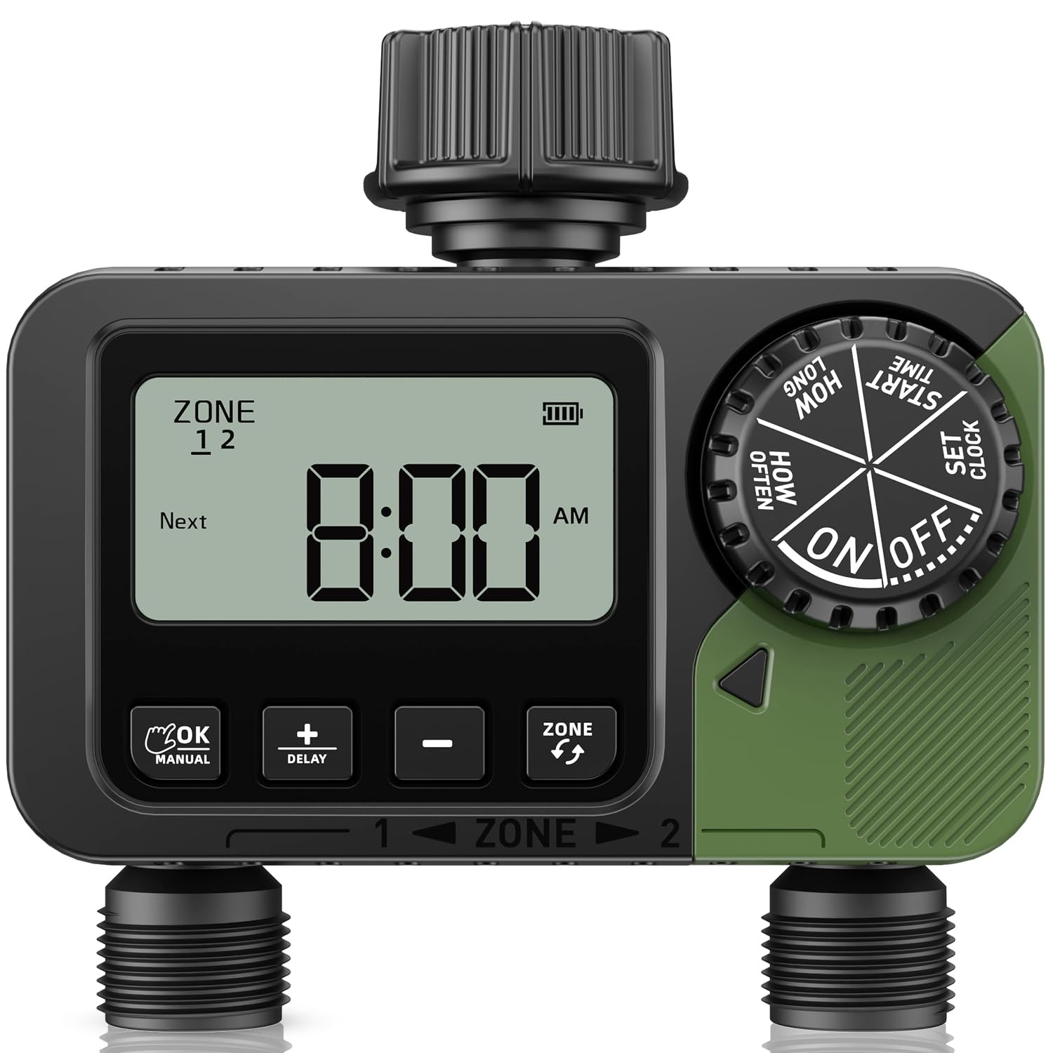 Sprinkler Timer 2 Outlets, Programmable Water Hose Timer With Rain