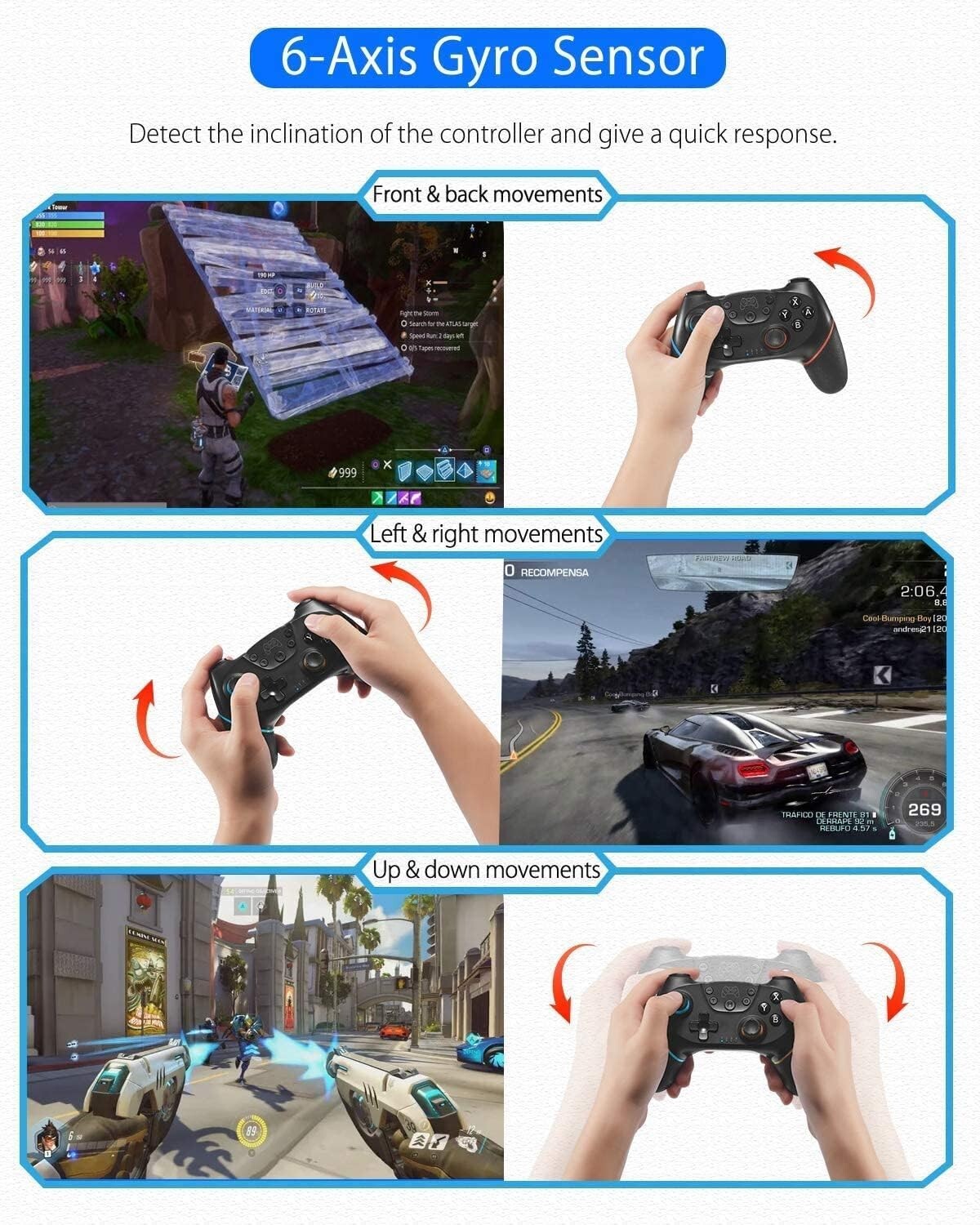 Wireless Controller Bluetooth Controller Windows, Nintendo, Emulators, Batocera