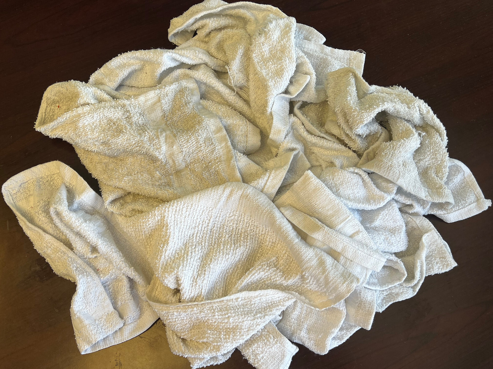 700 POUND WHITE TERRY INDUSTRIAL CLEANING TOWELS WIPING TERRY RAGS BULK