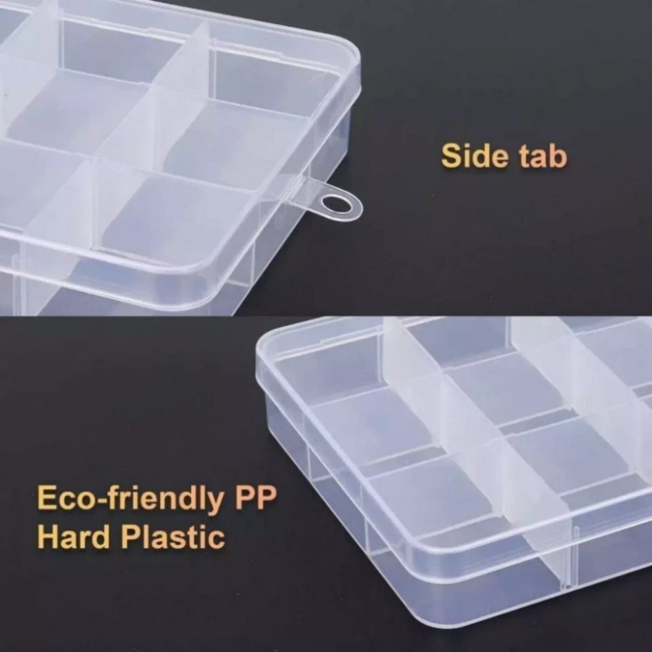 6 Clear Jewelry Box Plastic Bead Storage Craft Container Earrings Organizer-#/#
