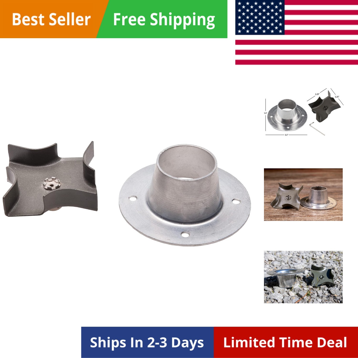 Metal Spinner Plate & Funnel Kit | Powder-Coated Metal | 4 outlets