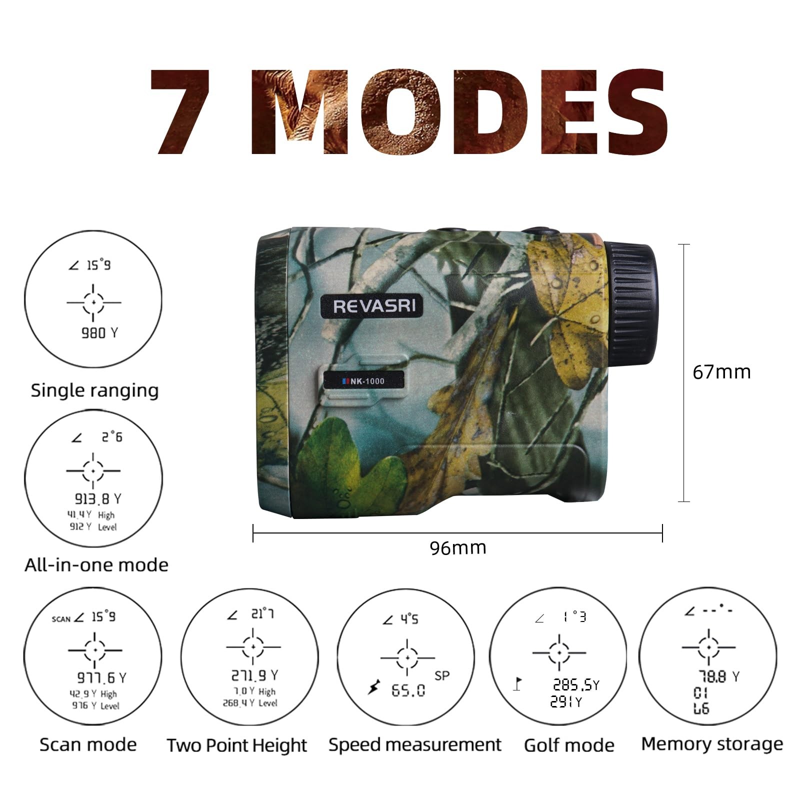 Hunting Laser Rangefinder with Rechargeable Battery 1000 Yards Hunting Range ...