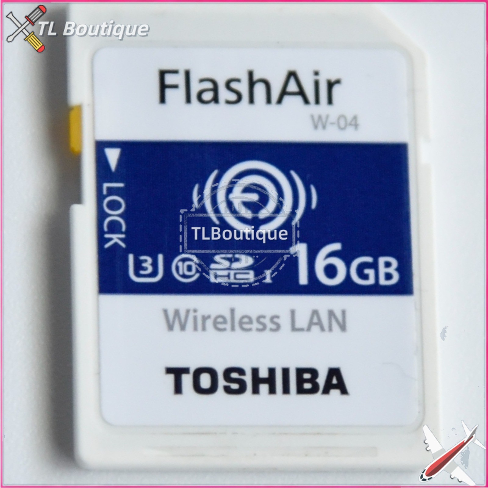 1PK TOSHIBA W-04 16GB FlashAir WiFi SD Card from Japan Used