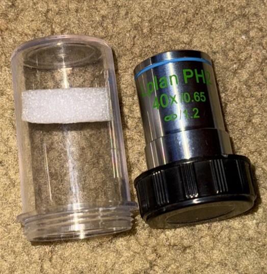 Euromex 40x Plan Phase Lplan PH2 40x/0.65 Infinity/1.2 Microscope Objective Lens