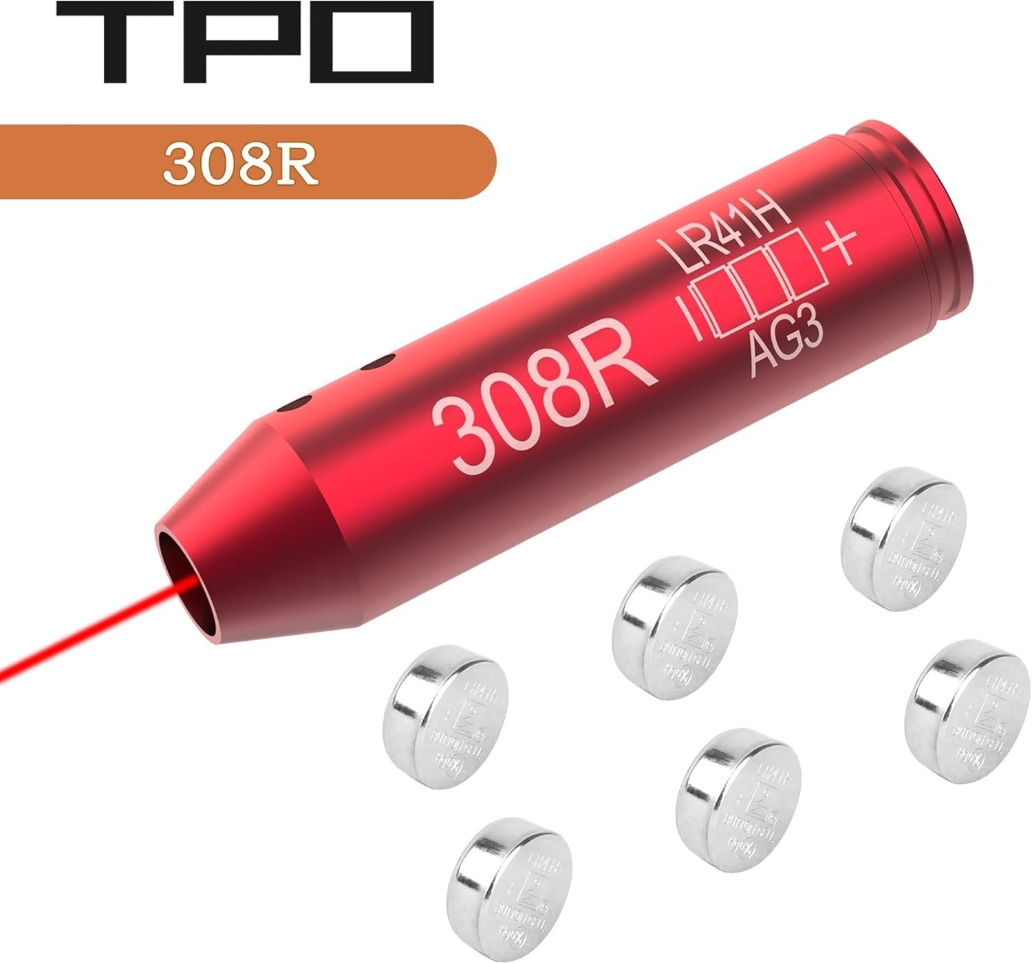 TPO .308 Red Laser Bore Sight w/ 6 Batteries