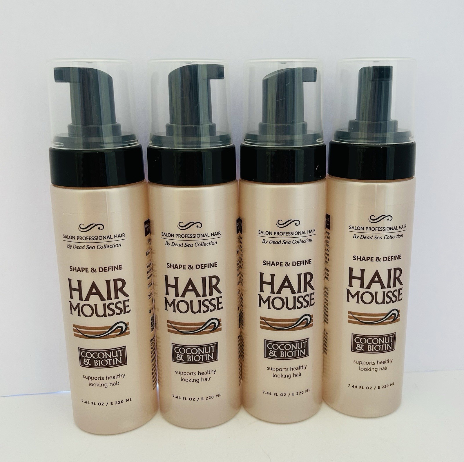 SET OF 4  Salon Professional Hair Dead Sea Collection Hair Mousse Coconut Biotin
