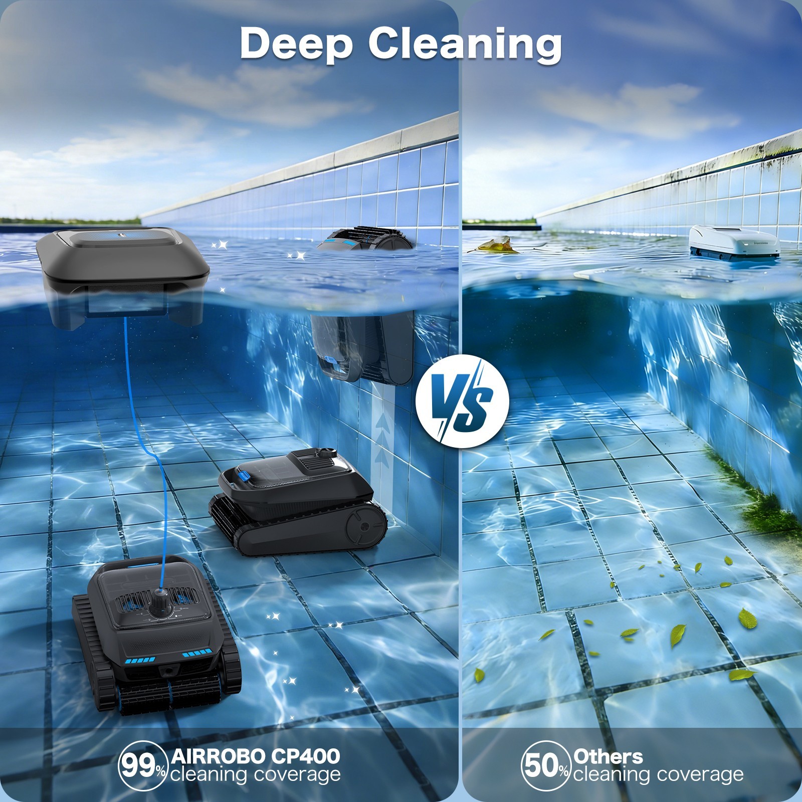 AIRROBO CP400 Automatic Pool Cleaner Robot Vacuum & Robotic Pool Surface Skimmer