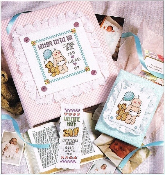 BABY SCRAPBOOK BOOKMARK SET  CROSS STITCH PATTERN  ONLY  -  TL   UUV