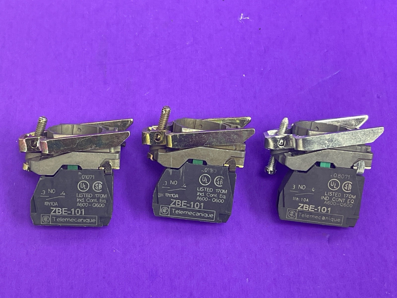 Telemecanique ZB4BZ101 Contact W/Mounting Collar [Lot of 3]