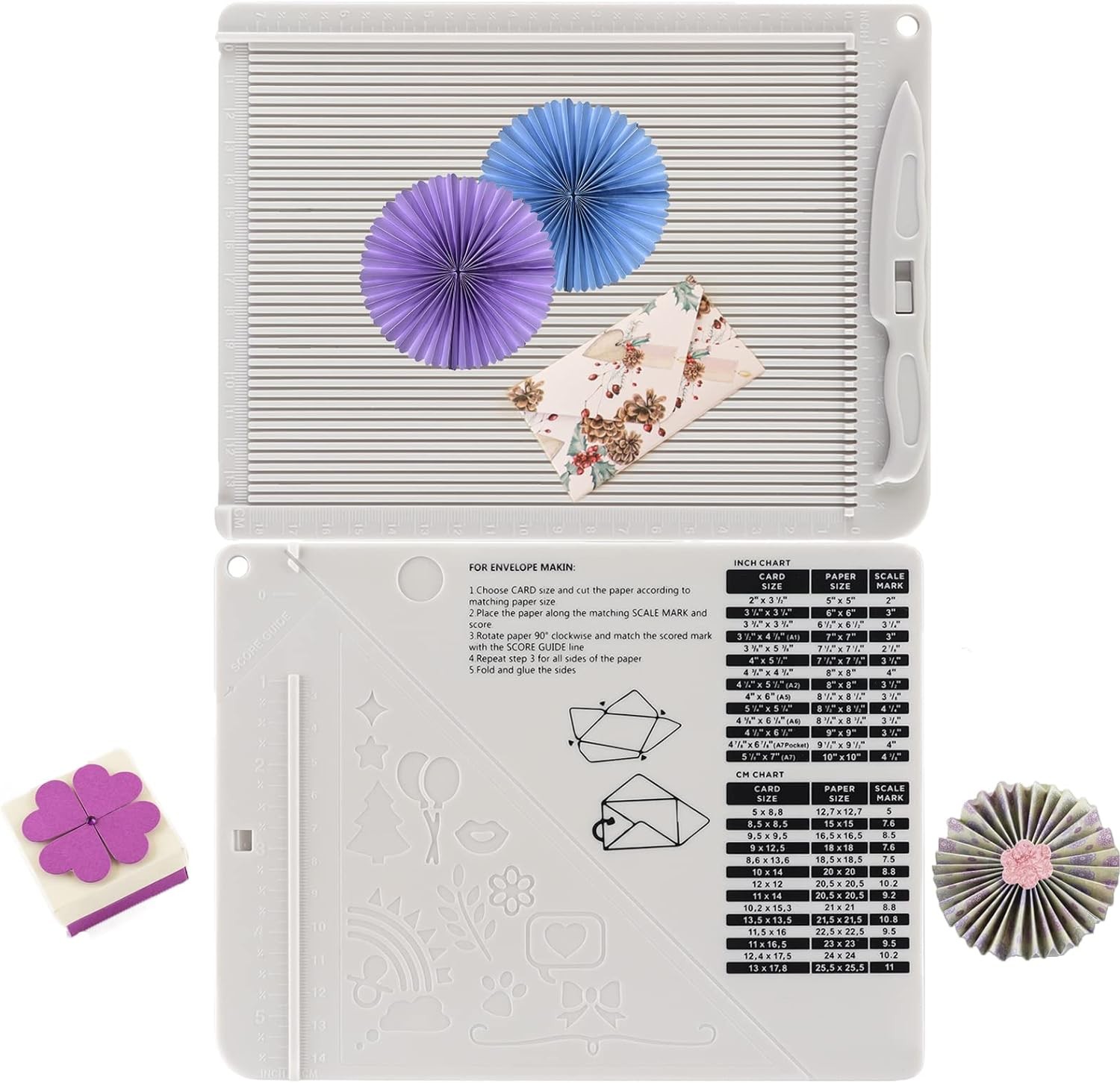 6.4"x8.5" Mini Score Board with Bone Folder Multi-Purpose Card Making and Craft