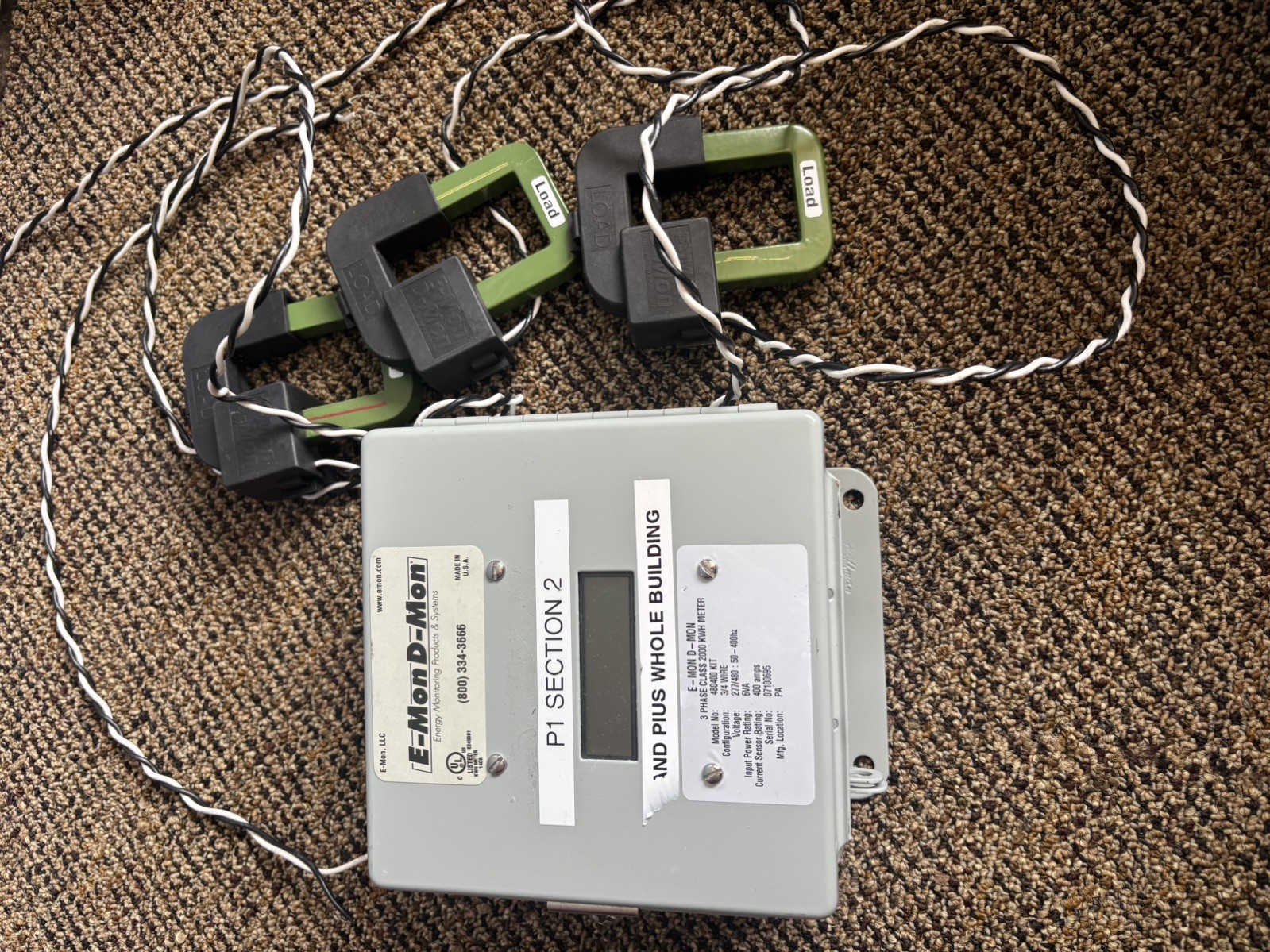 E-Mon D-Mon 208400 KIT Electronic LCD kWh Meter 3PH 115/208-240V 400A with ct’s