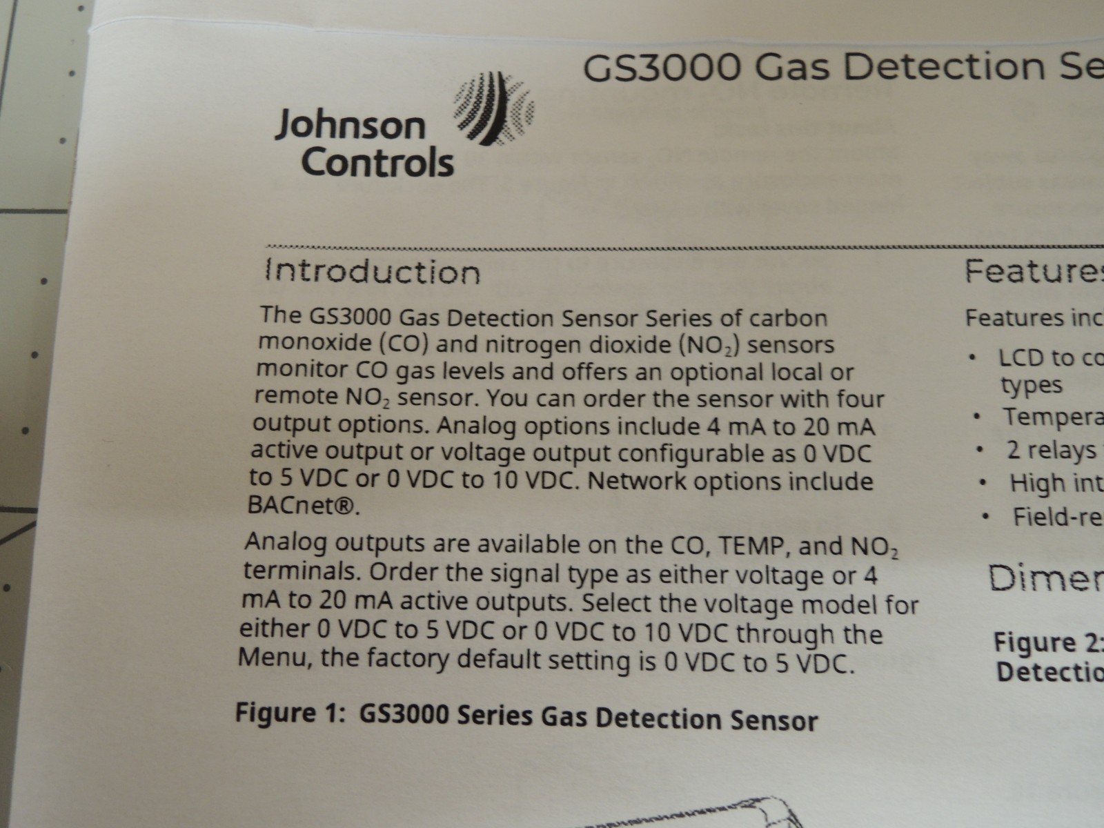 NEW Johnson Controls GS302QMXIR2A Dual CO/NO2 Gas Sensor & Temperature Sensor