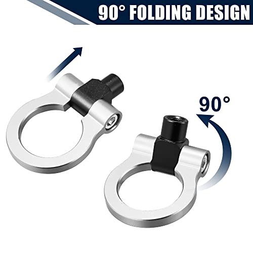 Front Bumper Trailer Tow Hook Ring Eye Towing Track Racing Style Silver Tone